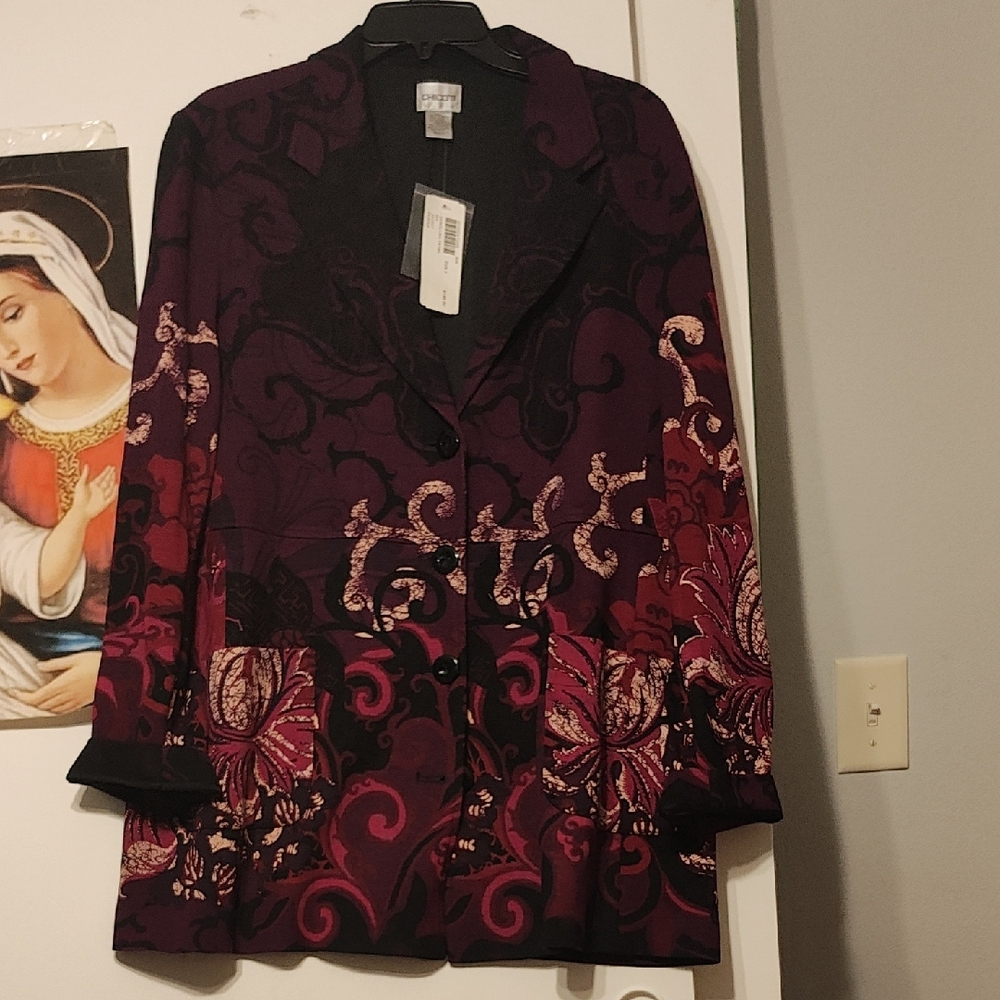 Chico's Black and Purple Blazer